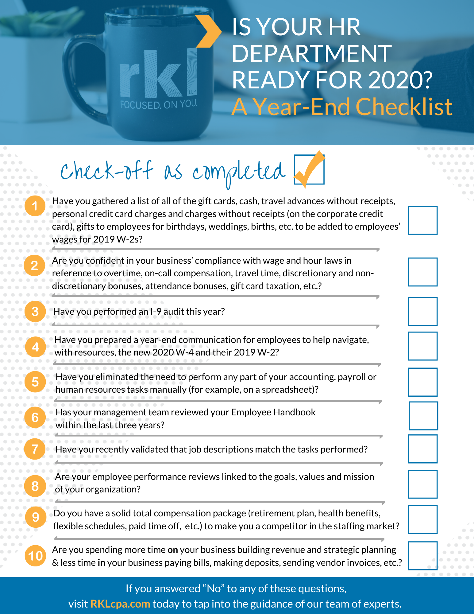 YearEnd Checklist for Your HR Department RKL LLP
